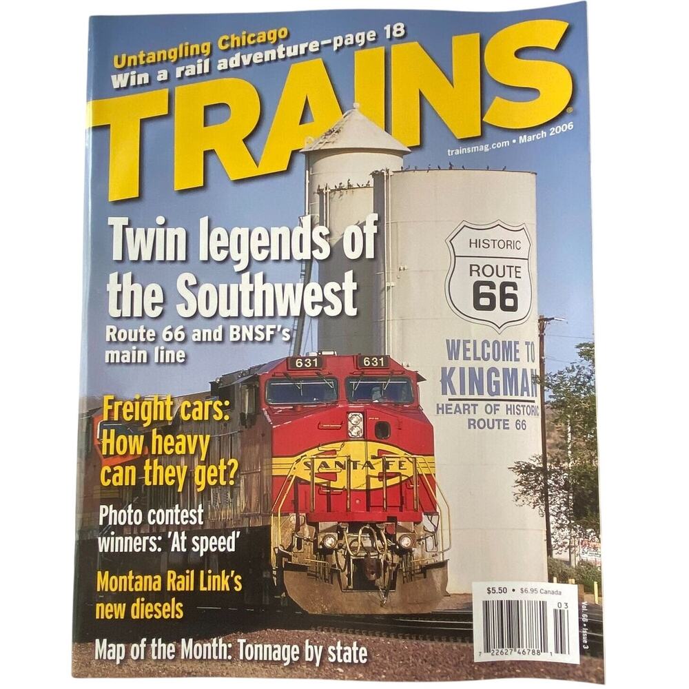 Trains March 2006 Twin Legends of Southwest Freight Cars Tonnage by State Map